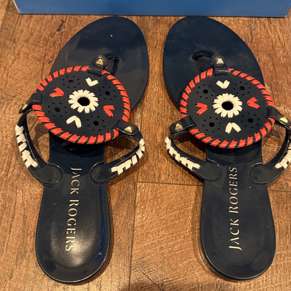 WOMENS JACK ROGEES SANDAL NAVY 9 - Picture 2 of 4